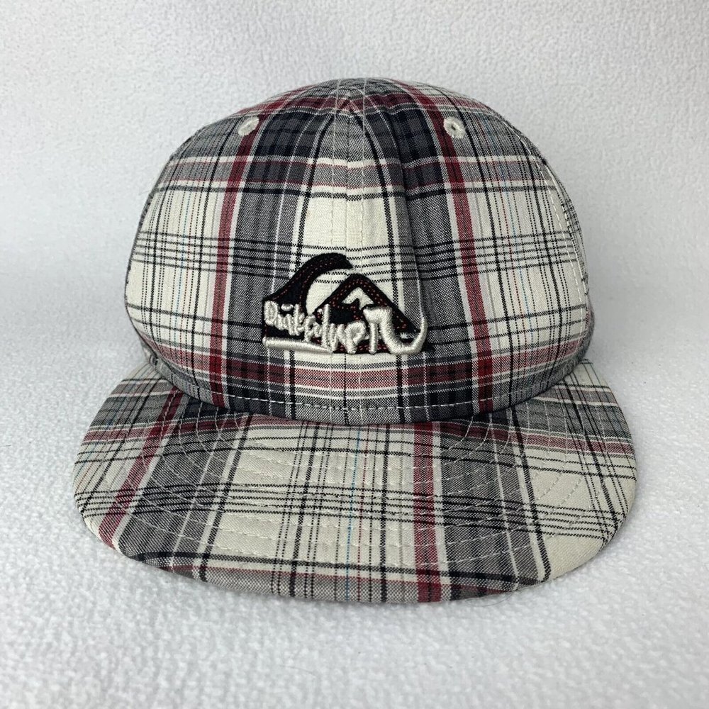 Quiksilver White Black Red Plaid New Era 59Fifty Size 7 Baseball Cap Hat